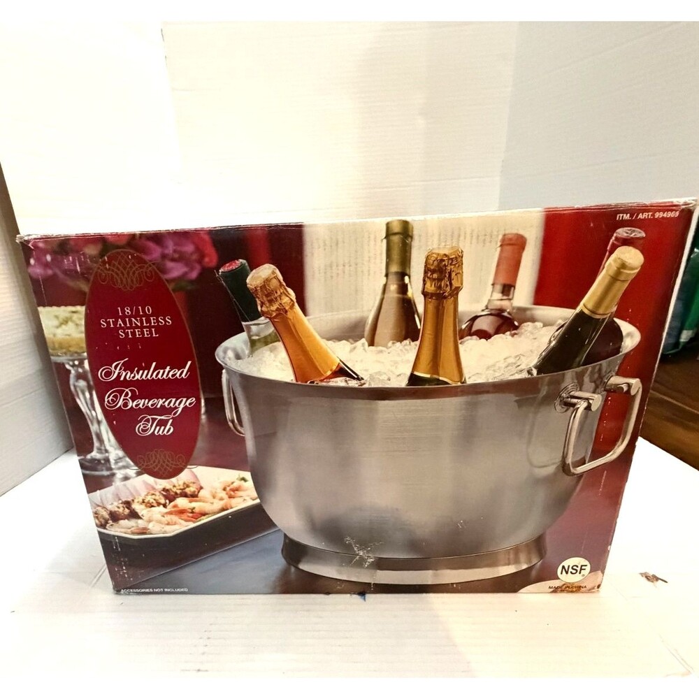 18/10 STAINLESS STEEL Double Insulated Beverage Wine Champagne Tub